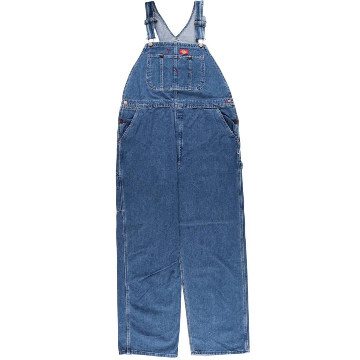 Dickies 濃紺デニムオーバーオール/超ビッグサイズ 古着/実寸W60L31 Dickies - 90年代 Dickies ディッキーズ デニム ビブ