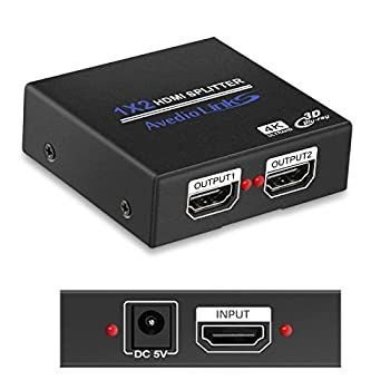 HDMI 分配器 4K 1入力2出力 1 x 2 HDMIスプリッター フルHD 4K - 3D Xbox PS4 3 Roku Blu-rayプレーヤー Fire TV用 高速HDMIケーブル付属