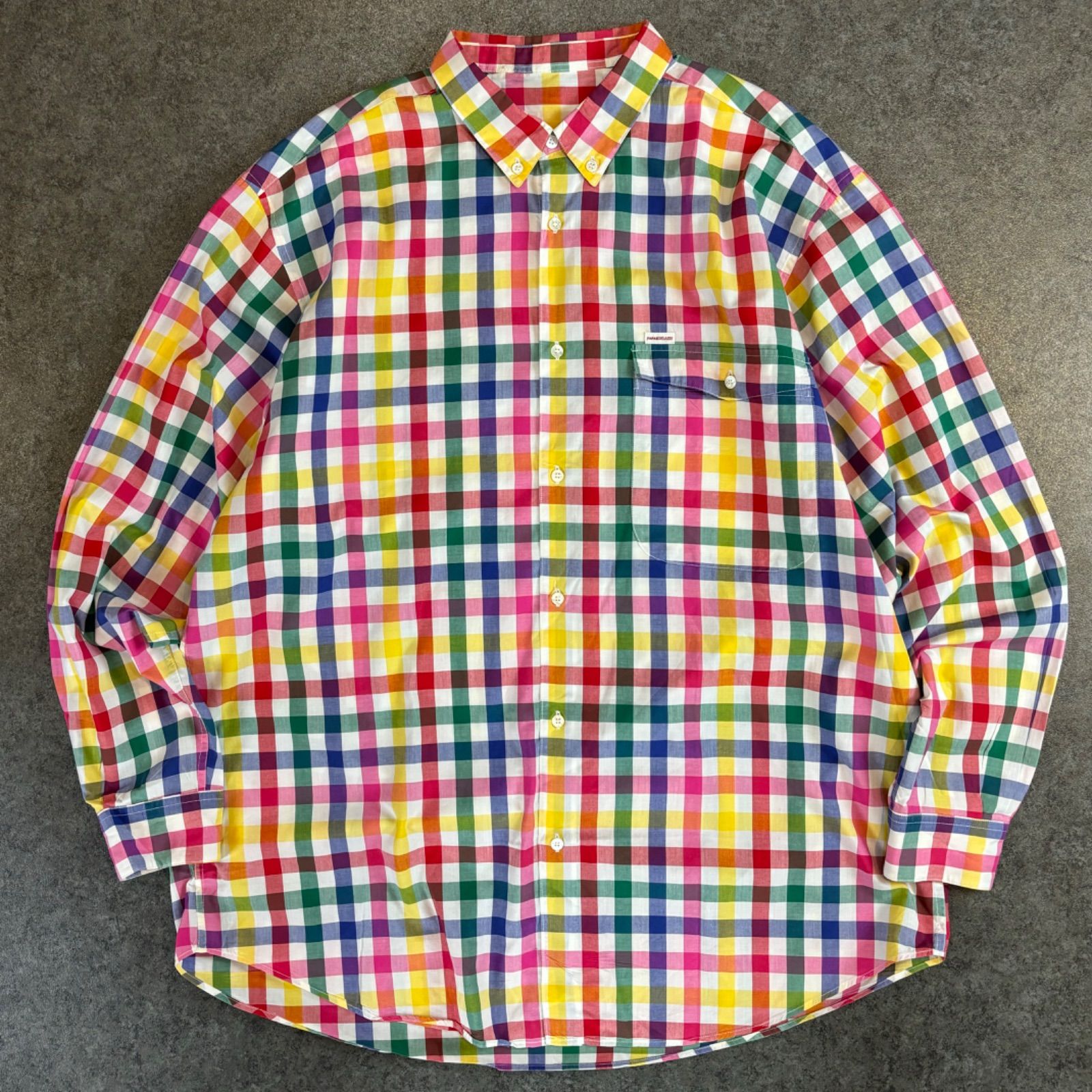 PAPAS ISLAND BD L/S Plaid Shirt Multicolor パパス パパスアイランド 長袖シャツ ボタンダウンシャツ  マルチカラー チェック柄 メンズ L - メルカリ