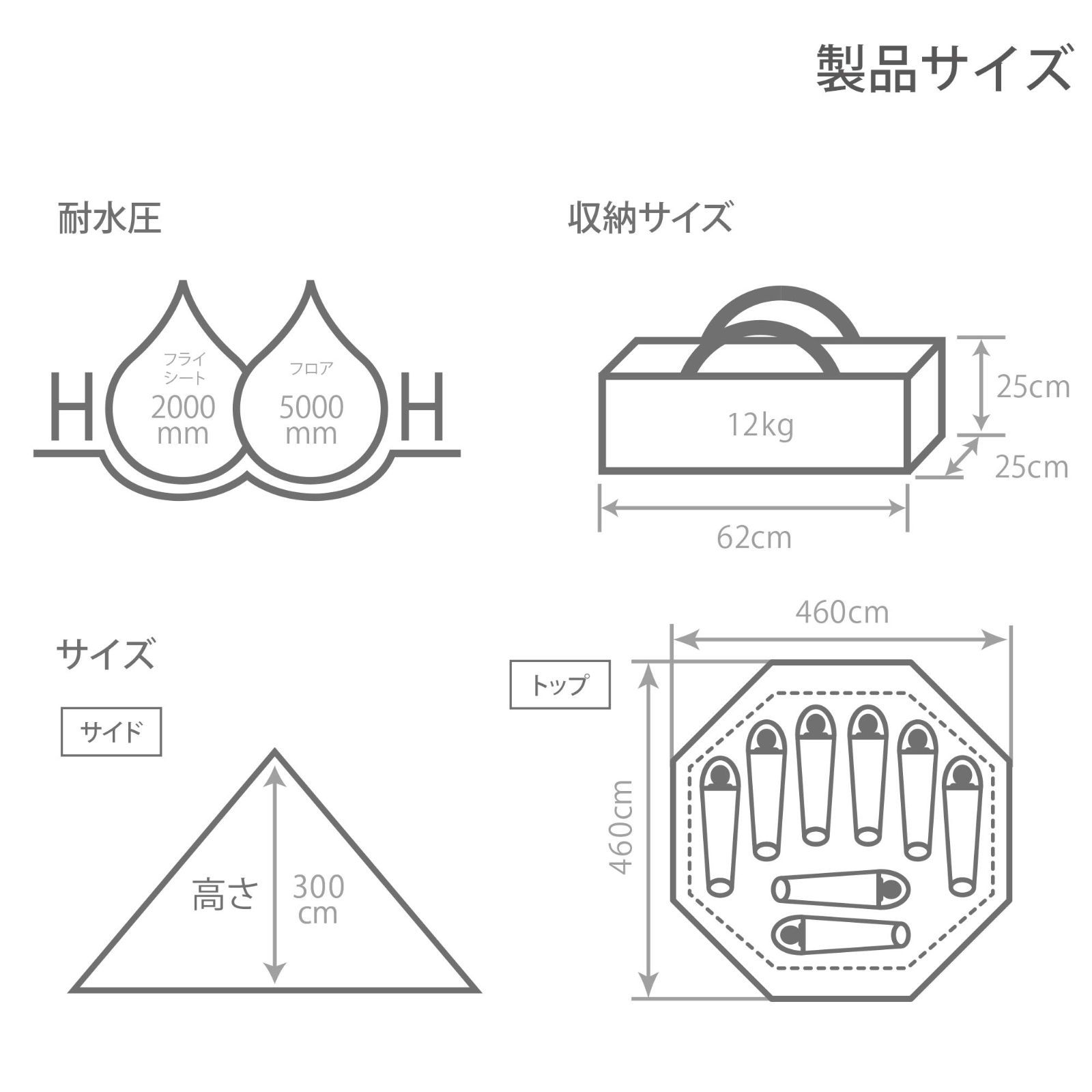DOD(ディーオーディー) ワンポールテントL 8人用 【収納