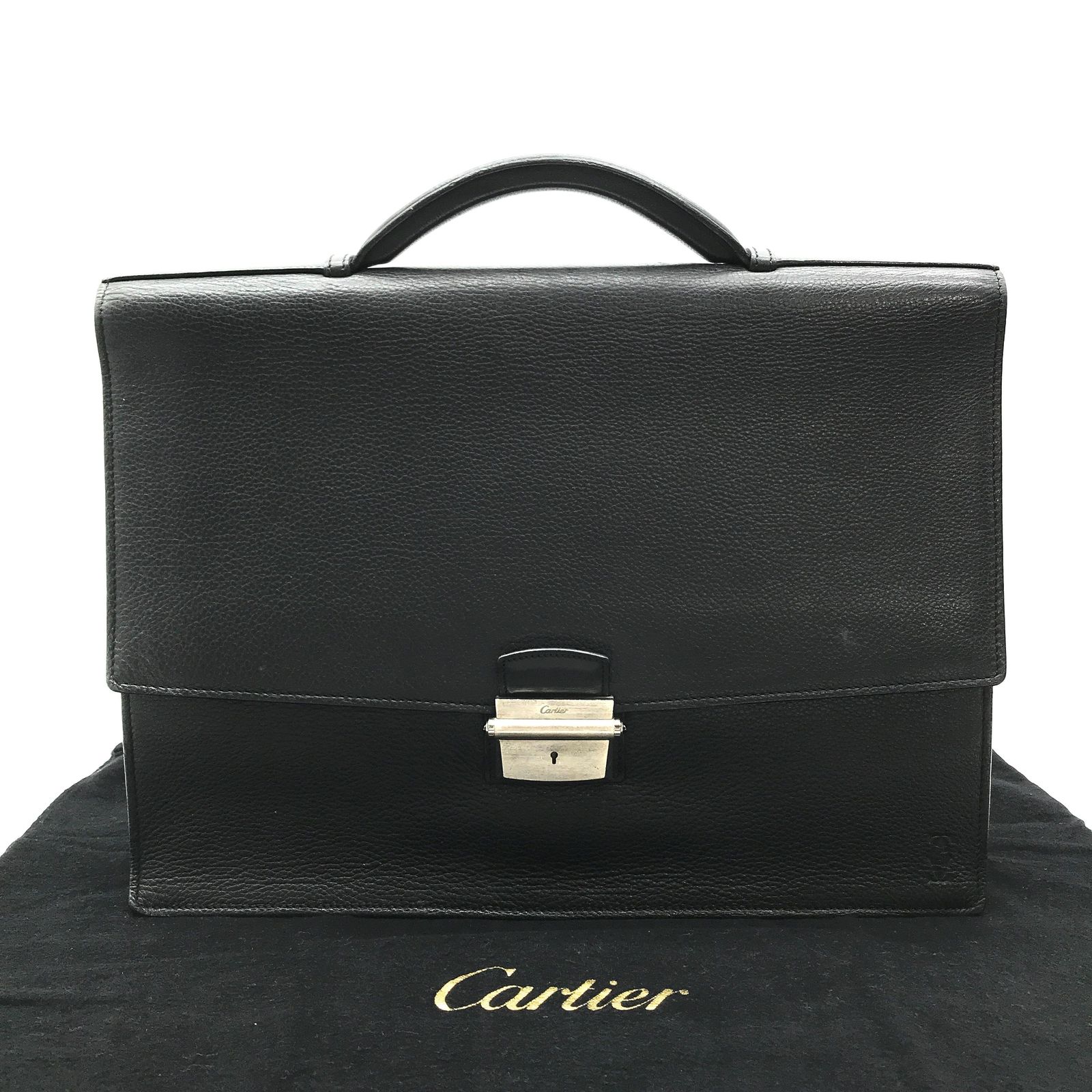 Cartier カルティエ メンズ レザー ブリーフ ケース トート