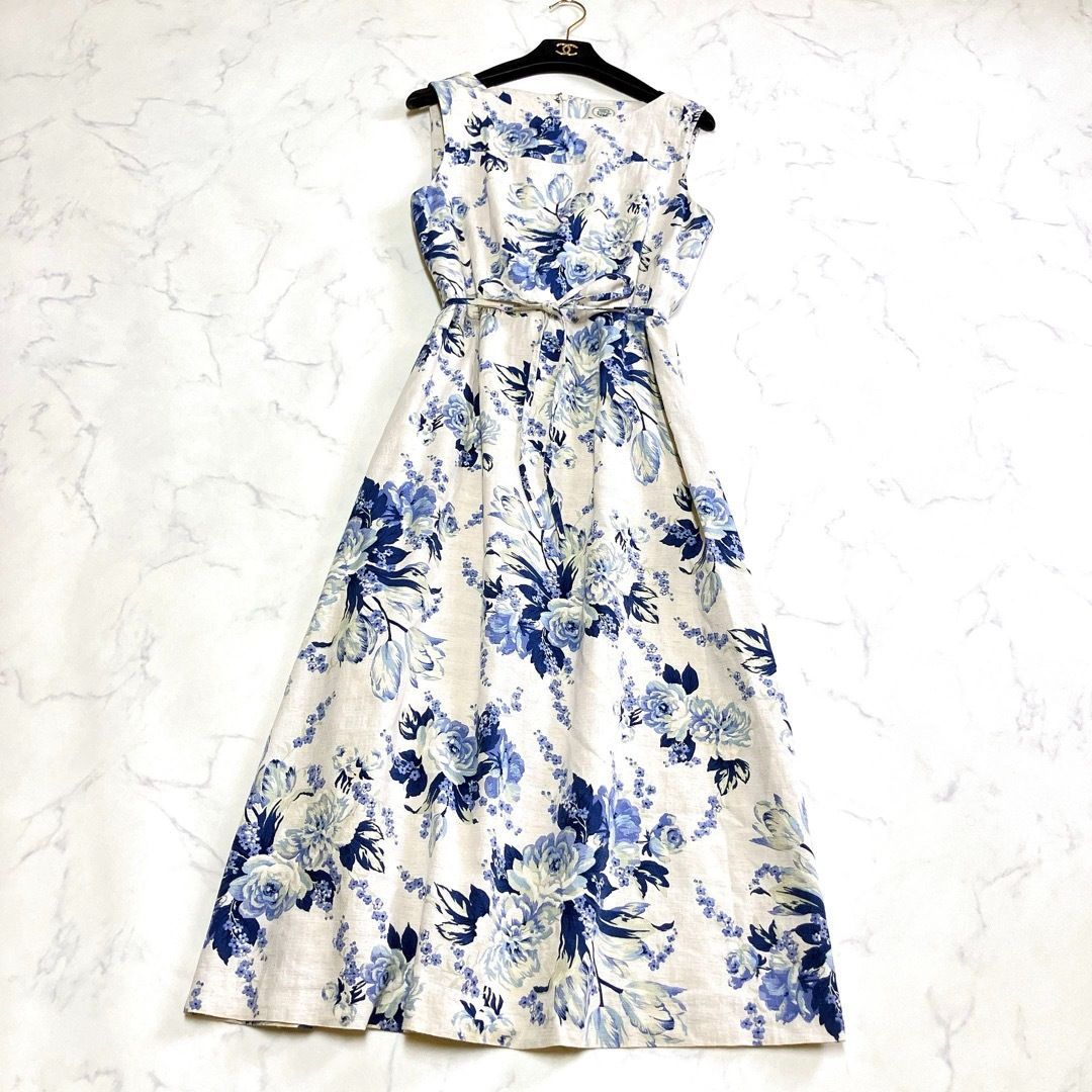 美品 LAURA ASHLEY ローラアシュレイ ロングワンピース リネン