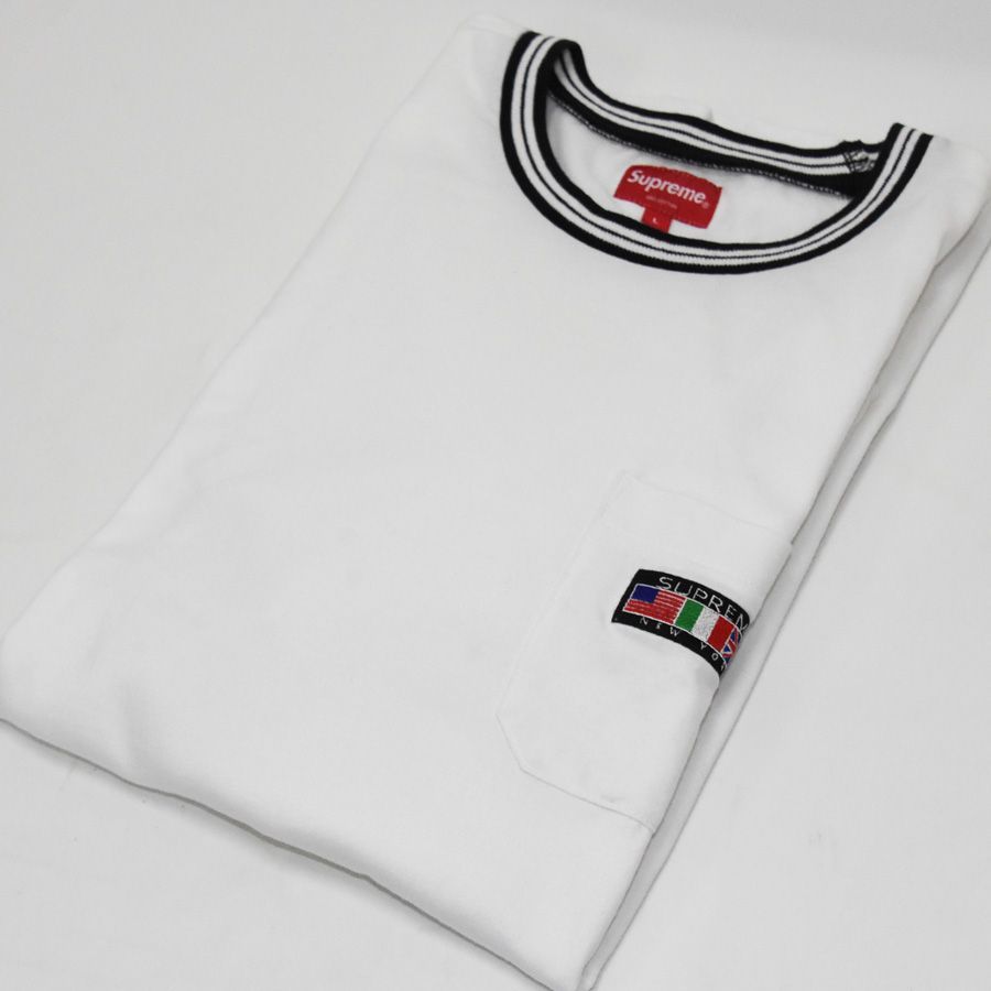 Aランク】Supreme 16AW Flags L/S Pocket Tee シュプリーム ロンT 長袖