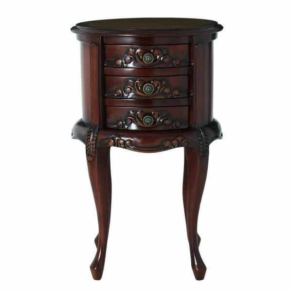 アンティーク調クラシック家具シリーズ【francesca】フランチェスカラウンドチェストブラウン