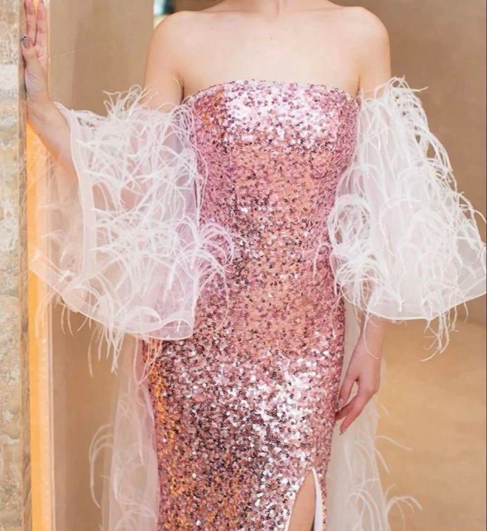 ショール付き スパンコールのベア イブニングドレス?.? - メルカリ