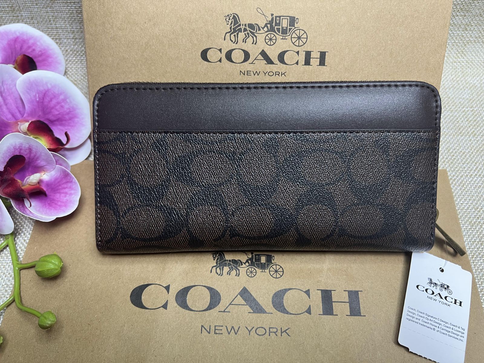 コーチ 長財布 COACH 財布 シグネチャー ラウンドファスナー