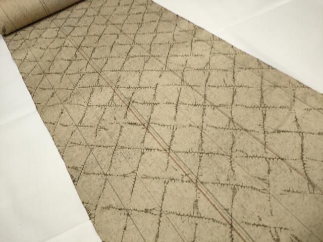 平和屋本店■伝統工芸士　七代目　吉澤与市　紬　反物　着尺　絞り　証紙付き　逸品　未使用　DZAA11166kh5 平和屋本店□伝統工芸士 七代目 吉澤与市 紬 反物 着尺 絞り 証紙付き