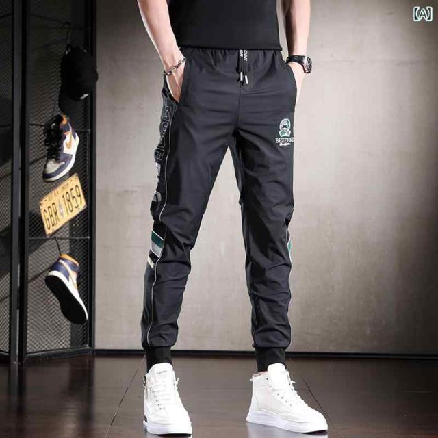 3XL メンズ ファッション 服 男性用 オシャレ シンプル 大人 かっこいい ストリート ハイエンド 軽量 冷感 カジュアル パンツ 夏 薄型 スタイル スリム スポーツ パンツ