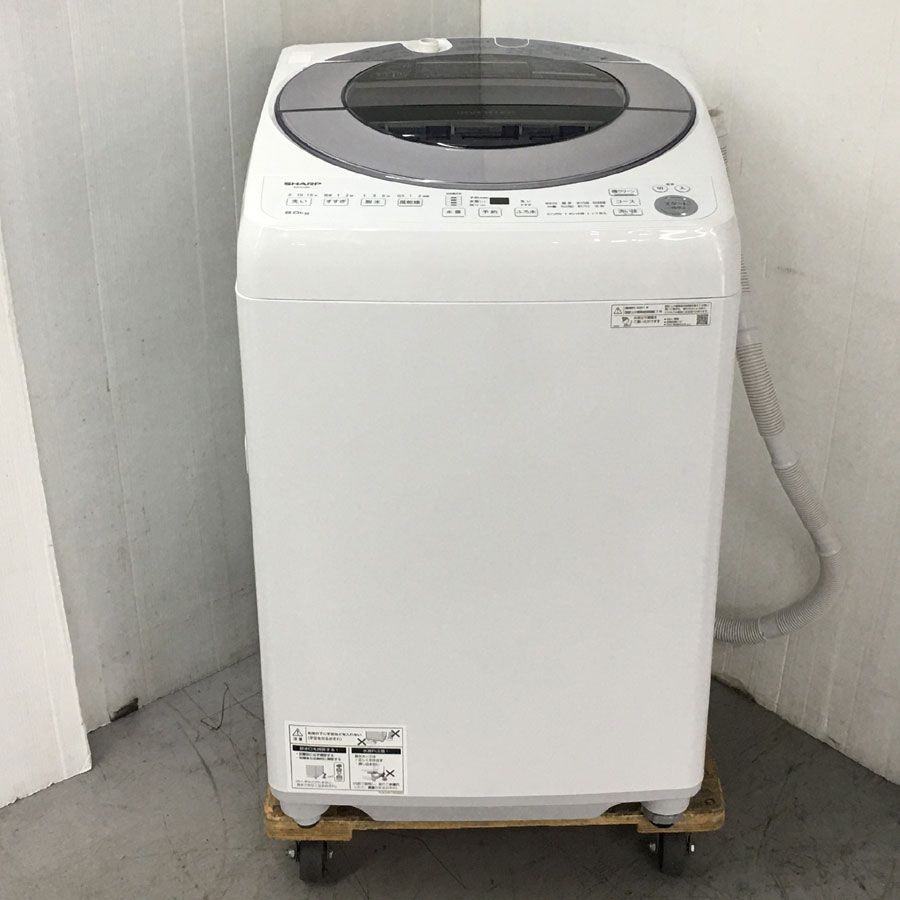 地域 商品 SHARP シャープ 全自動洗濯機 シルバー系 ES-GV8E-S 洗濯8.0kg 乾燥機能無 上開き