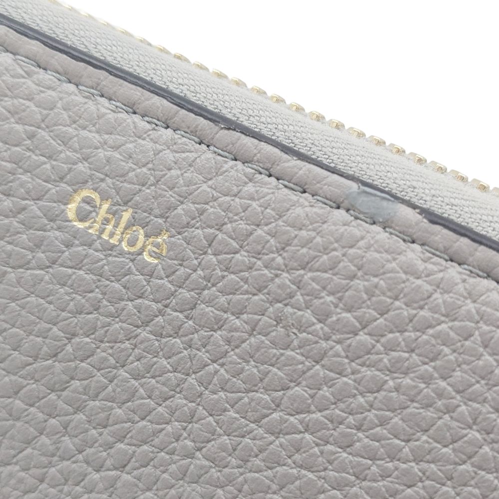 新品】Chloe クロエ 財布 長財布 ロングウォレット レザー グレー  