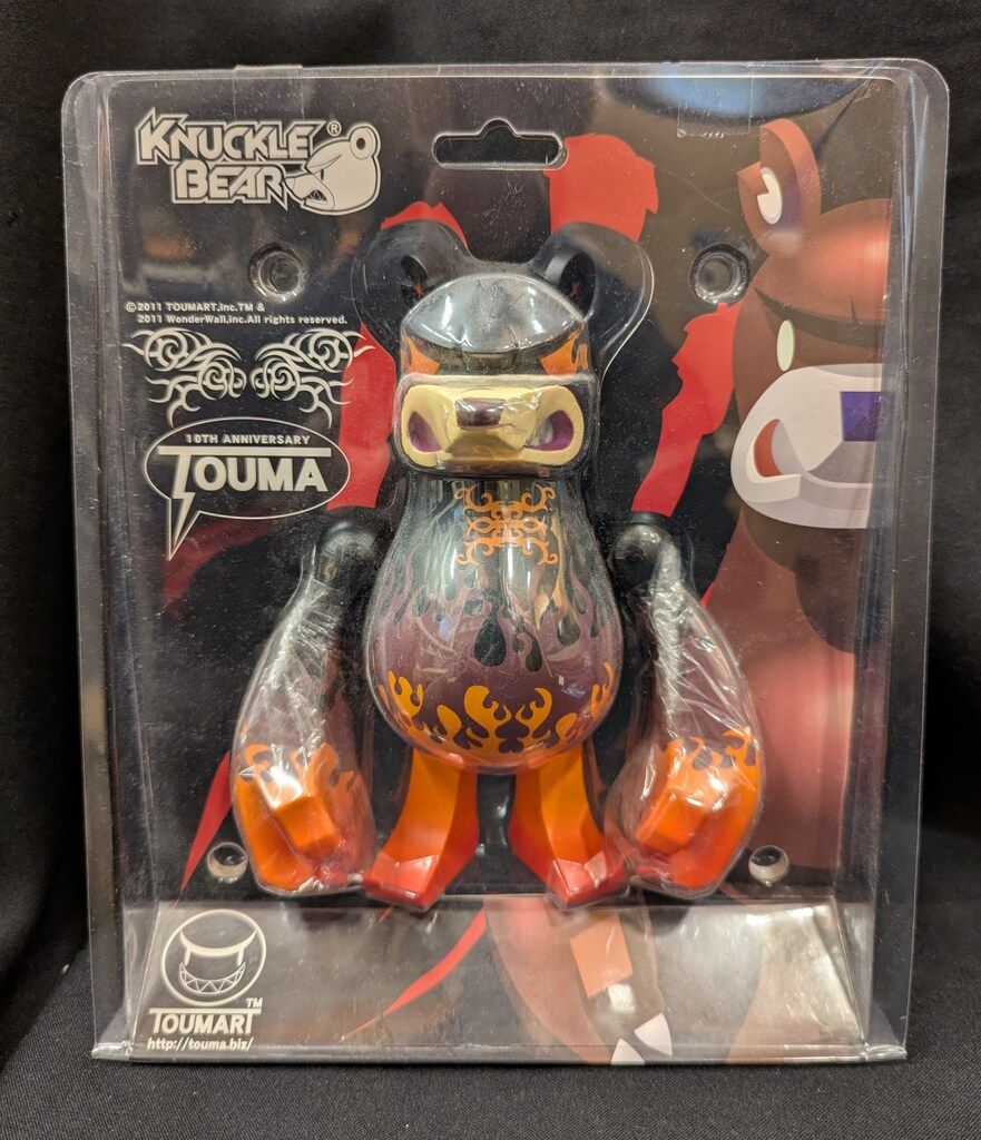 TOUMART ナックルベア KNUCKLE BEAR(黒成型/ファイアーパターン) 14cm