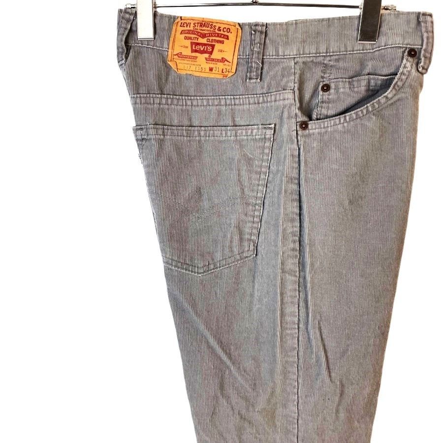 70s80sUSA製Levi'sリーバイス517 1555コーデュロイパンツ灰色グレー