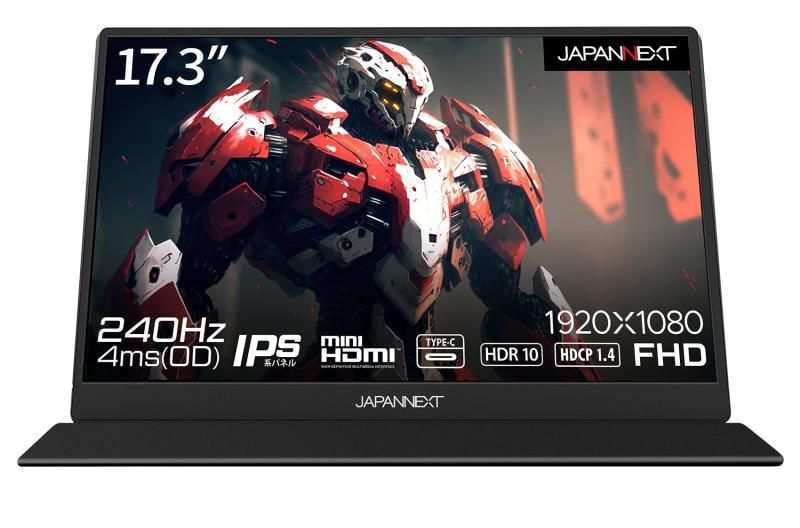 JAPANNEXT 17.3インチ モバイルモニター IPS パネル フルHD 1920x1080解像度 スマートケース付き Type C|MAC PC対応|スピーカー内蔵|非光沢 JN-MD-1