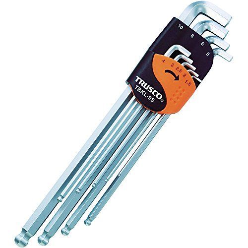 セット_1.52.02.53.04.05.06.08.010.0mm TRUSCOトラスコ ボールポイント六角棒レンチ 首下ショートロングタイプ 9本セット TBKL-9S