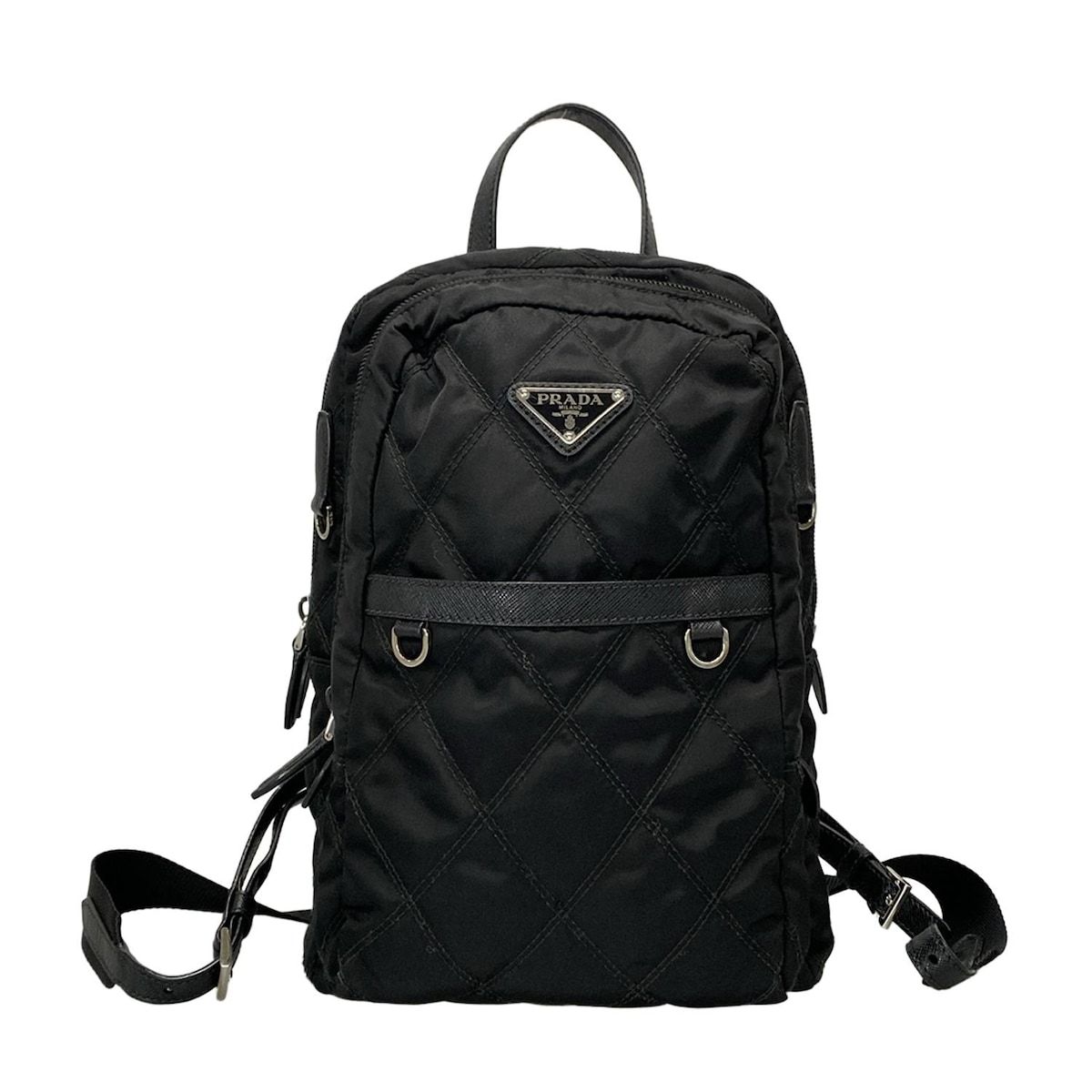 PRADA プラダ リュックサック - 黒 キルティング|ロゴ レザー