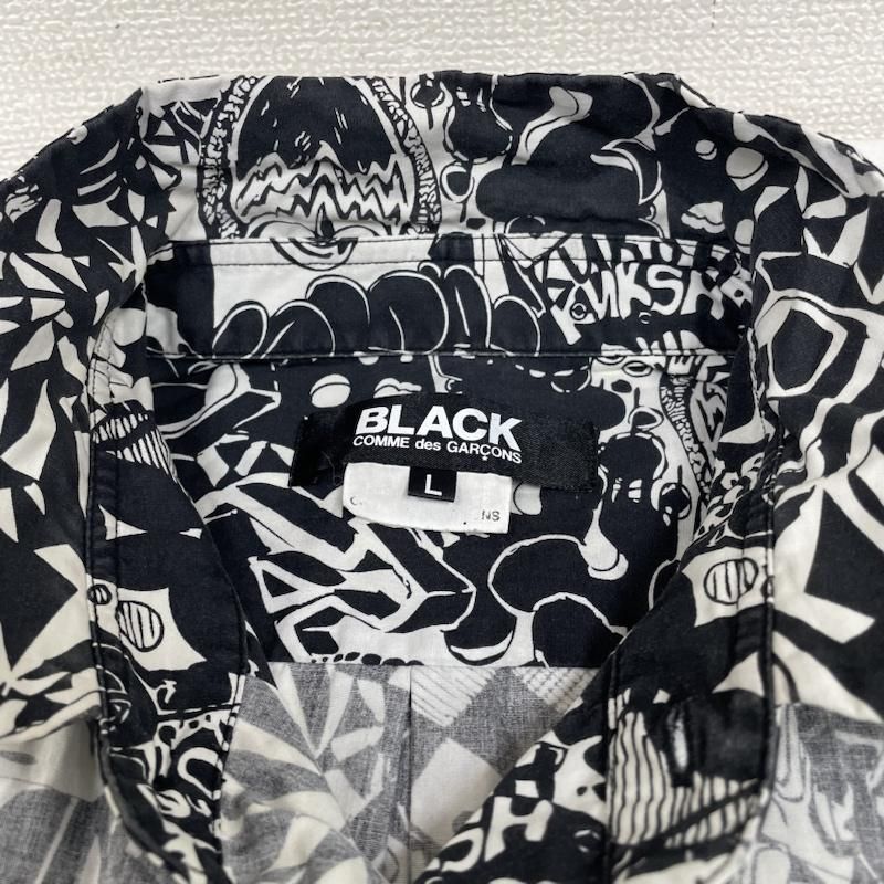 ブラック コムデギャルソン 長袖 シャツ カットソー 王冠 総柄