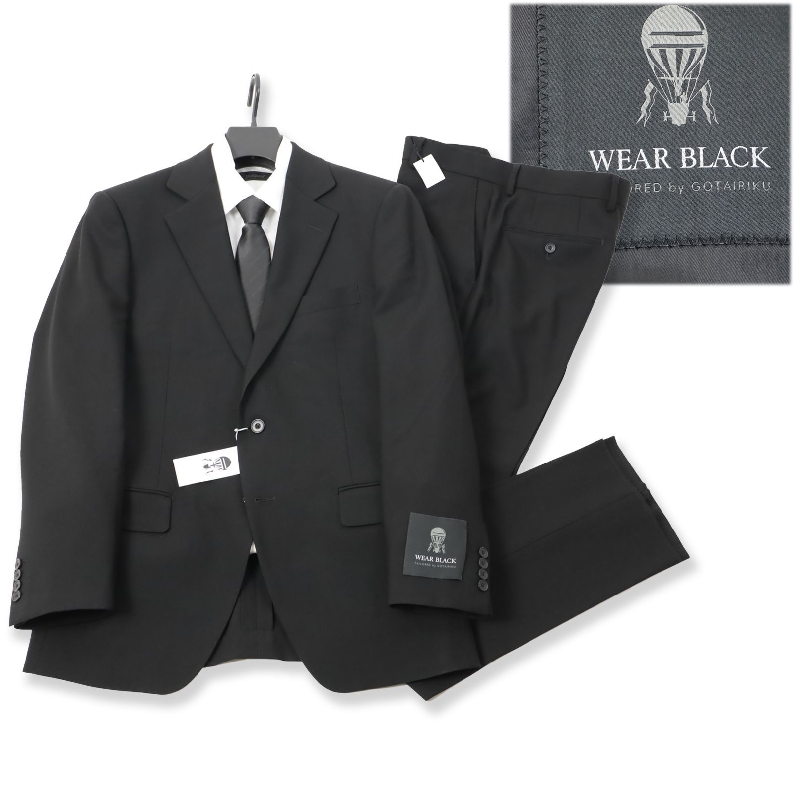 gotairiku 五大陸 フォーマル WEAR BLACK スーツ 礼服 ウール ブラックスーツ 冠婚葬祭 背抜き Y5 Y6 A4 A6 AB5 AB6