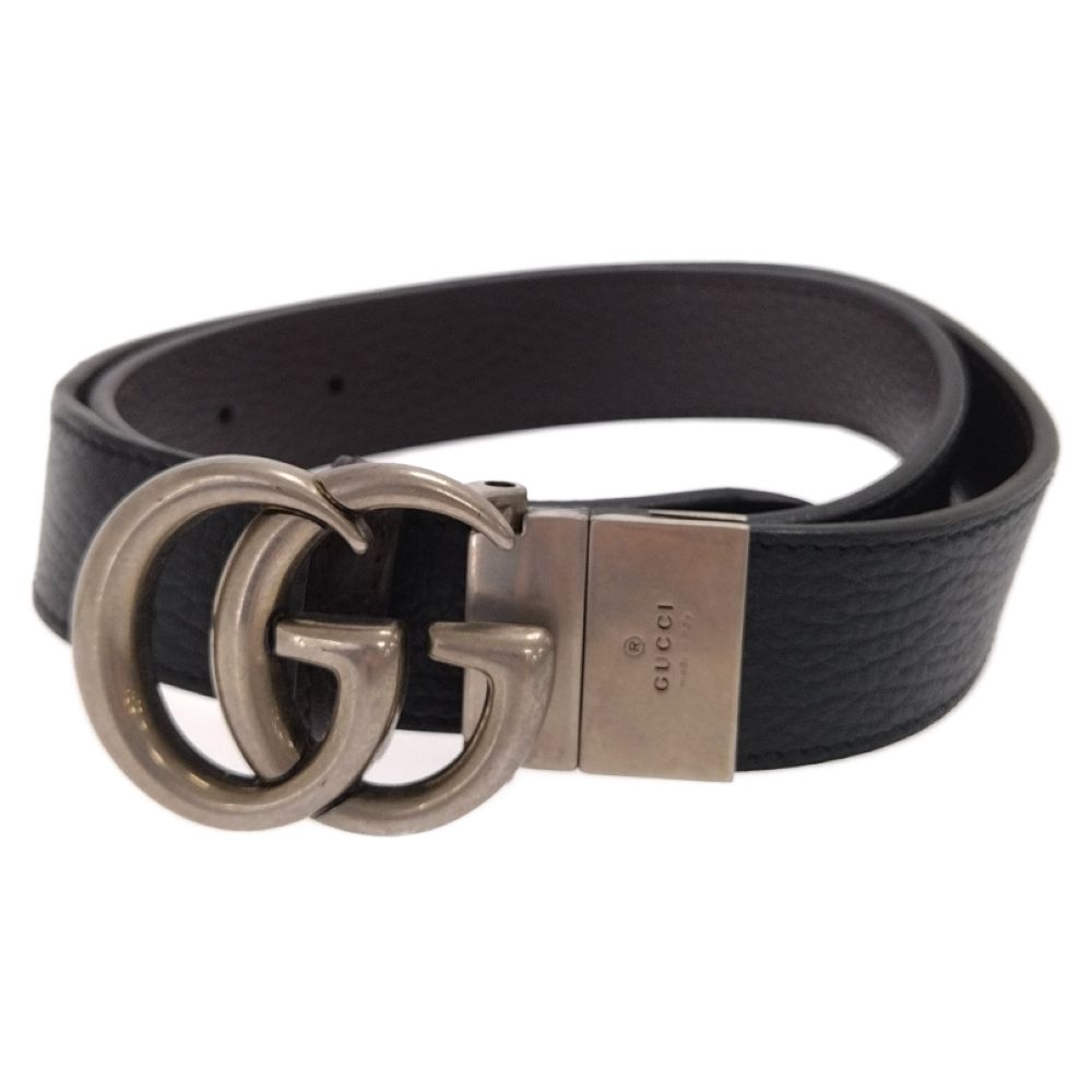GUCCI  GGレザーベルト GUCCI (グッチ) 493949 GGバックル レザーベルト ベルト - メルカリ