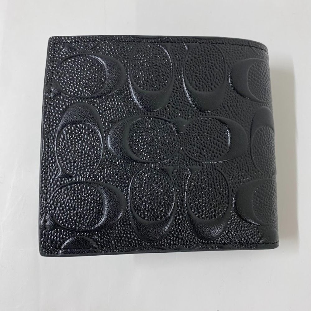 08 w 13648 コーチ COACH コイン ウォレット シグネチャー レザー F 75363 メンズ 二つ折り財布 ミニ財布 品