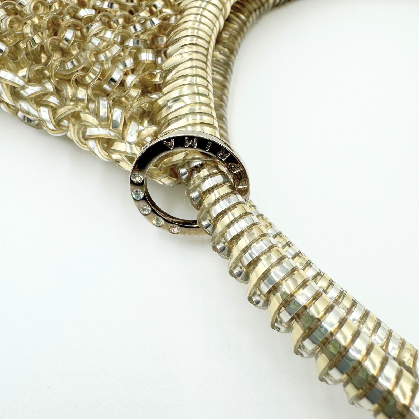 極美品 アンテプリマ ティアドロップ ハンドバック 裏地付き シルバーゴールド スタンダード/ラウンド 縦型/シルバーゴールド ｜ 【公式