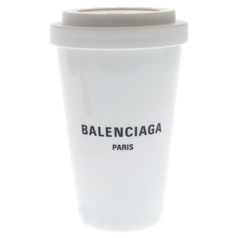 BALENCIAGA (バレンシアガ) ロゴ タンブラー 陶器 ホワイト 