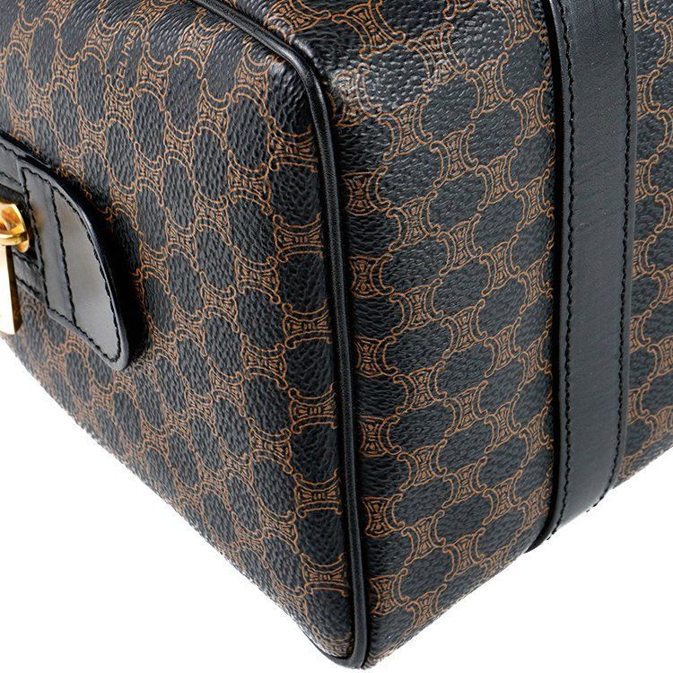 良品】CELINE マカダム柄ラインミニボストンバッグDM97/2ヴィンテージ 
