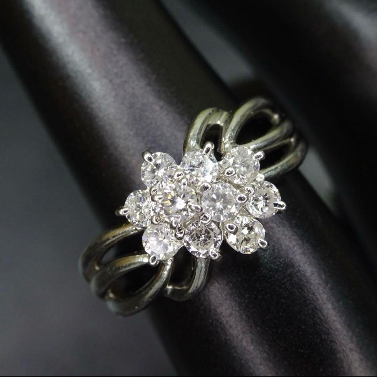 プラチナ pt850 ジュエリーマキ 天然ダイヤモンド0.51ct デザイン 