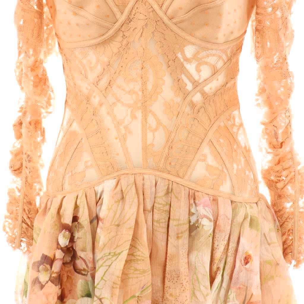 ジマーマン Zimmermann シルクリネンコルセットデザインフラワー