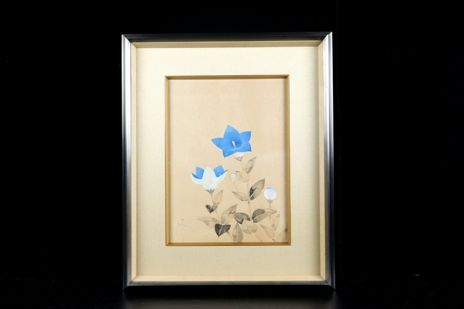 堀文子 「桔梗」 木版画 36/100 アート出版 唐物 骨董 古美術 楾 P48-