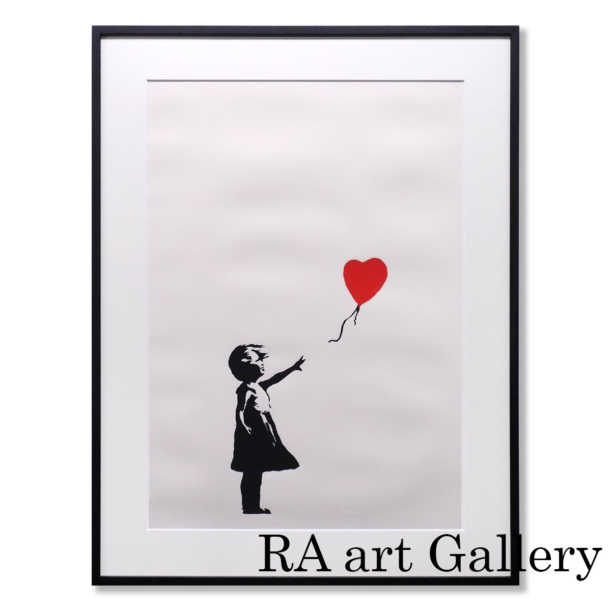 げ バンクシー Girl with Red Balloon 代表作 WCP版 人物画 少女 現代アート 作品解説あり インテリア 版画 絵画 真作保証