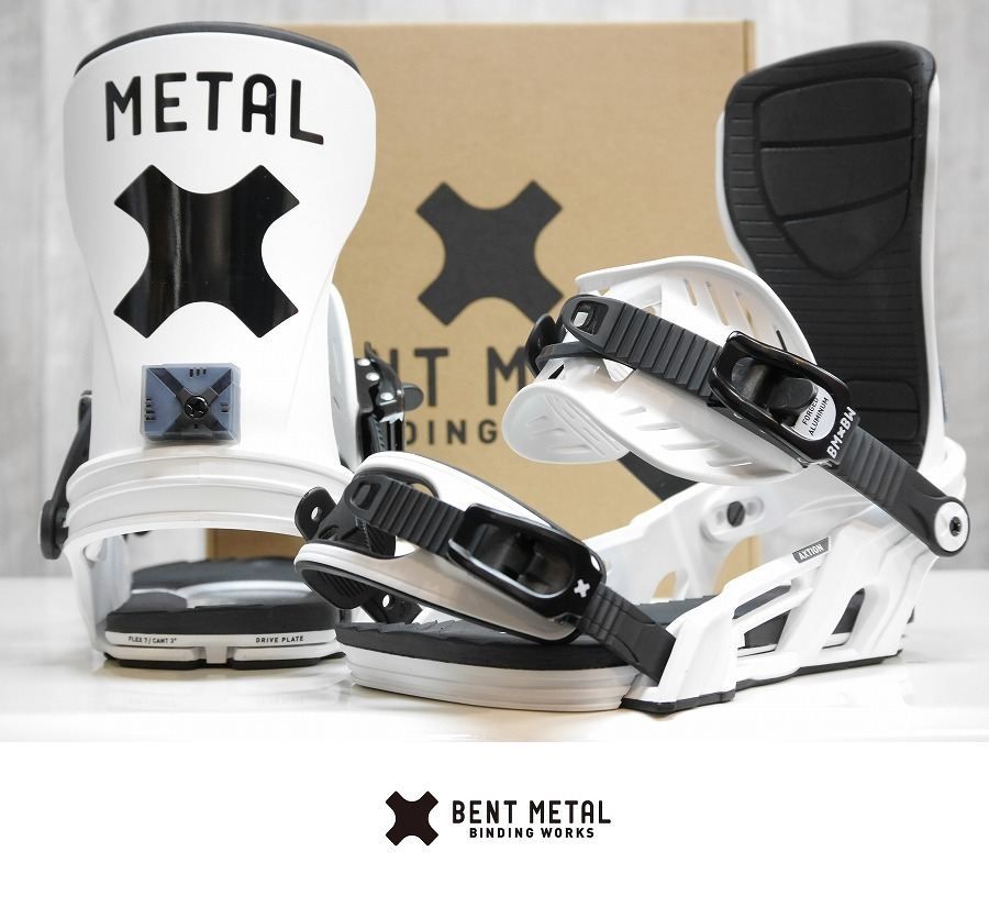 26 BENTMETAL AXTION - WHITE - Mサイズ 正規品 保証付 スノーボード バインディング
