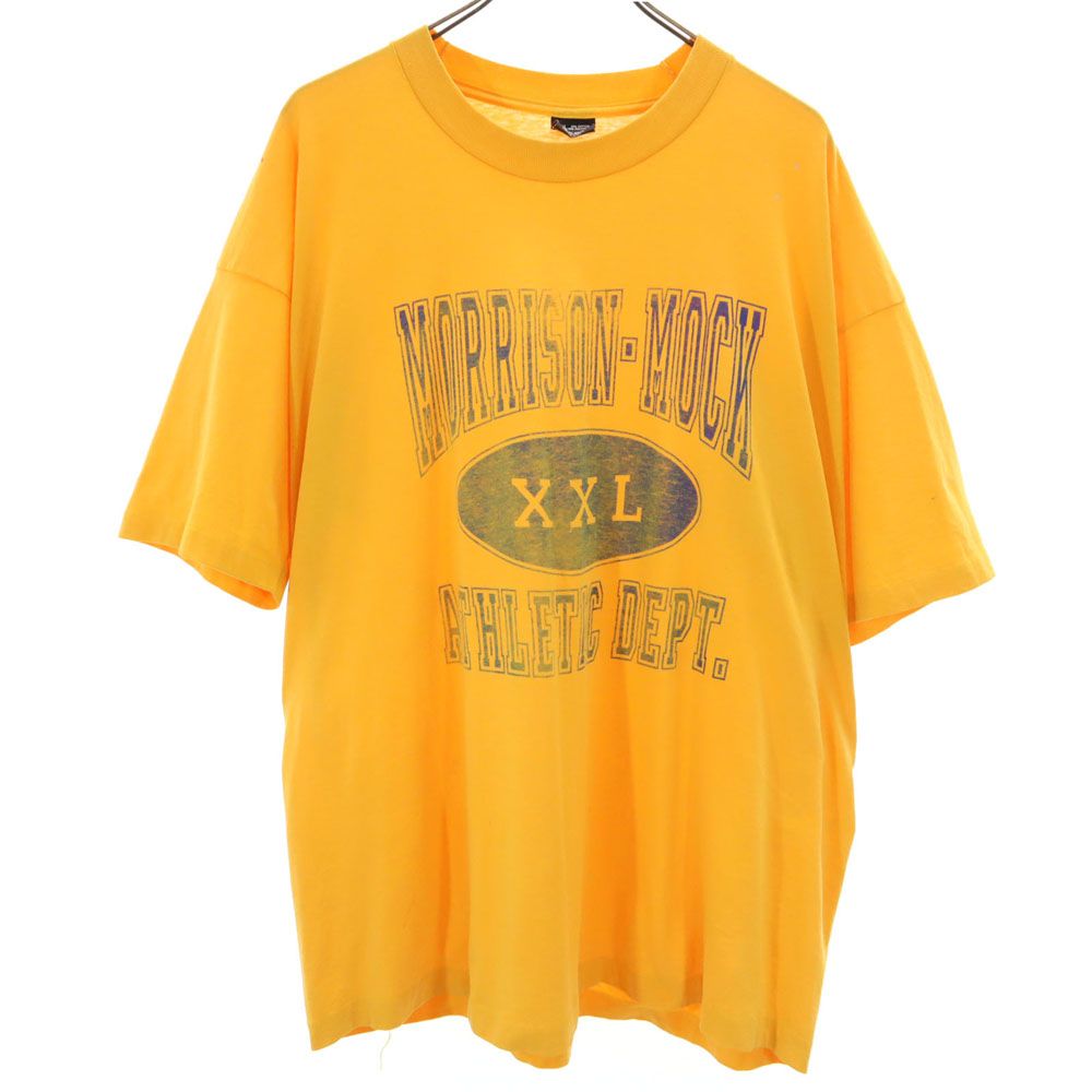 【セール，本物保証】 フルーツオブザルーム 90s USA製 オールド 半袖 シングルステッチ Tシャツ XXL イエロー系 FRUIT OF THE LOOM ビックサイズ メンズ Tシャツ