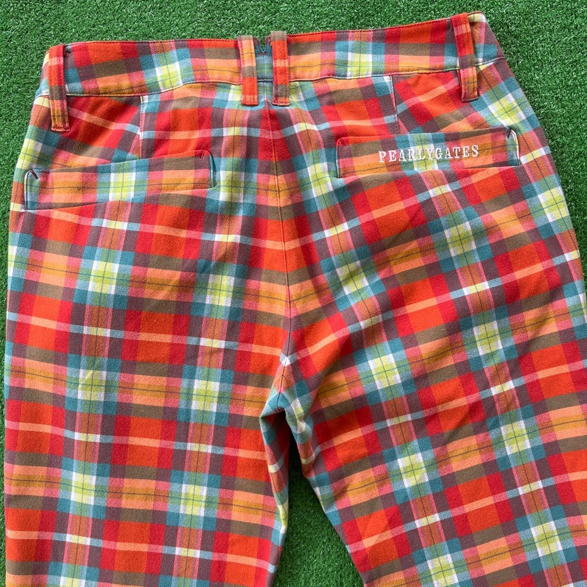 PEARLY GATES パーリーゲイツ チェック柄 コットン混 速乾性