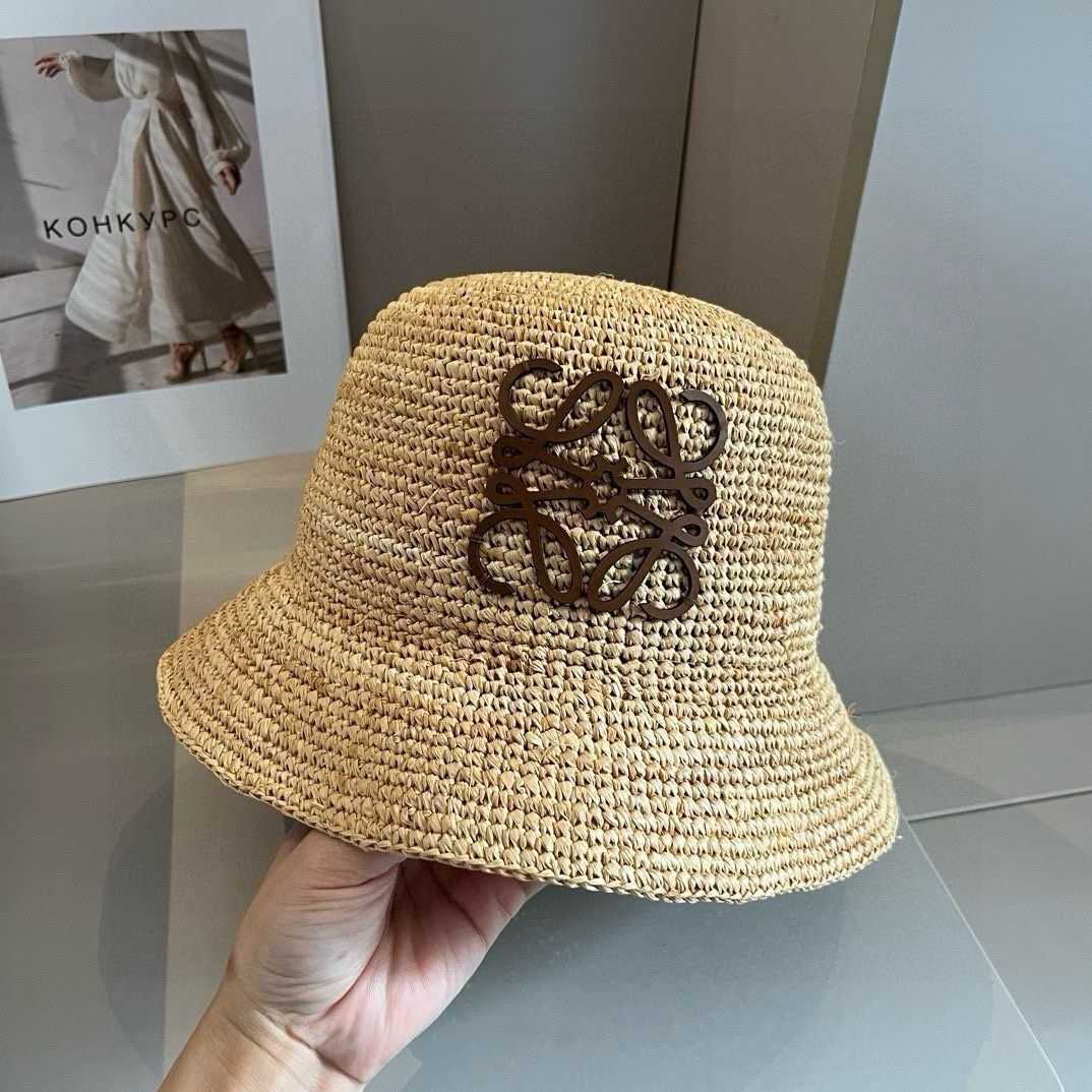 生産完了品 Loewe ロエベ のストローハット ラフィア素材 純手工製作 一般市場版ではない -WTO輸入1