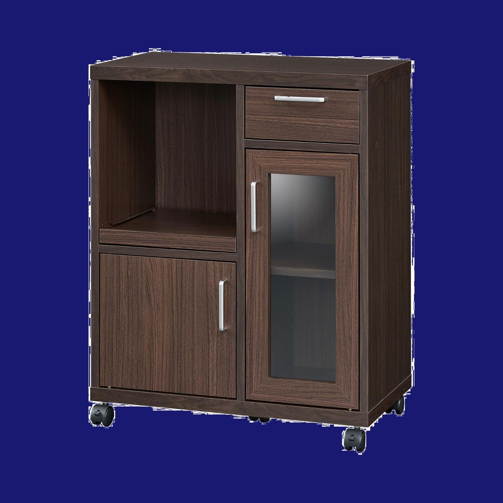 FUL-8065SLDK 幅63.1×奥行35.6×高さ80cm ベーシックデザイン ダークブラウン木目柄 一人暮らしの部屋や狭いスペースにぴったりサイズ 同シリーズで組み合わせ自由自在 レンジ台 食器棚 カウンタ