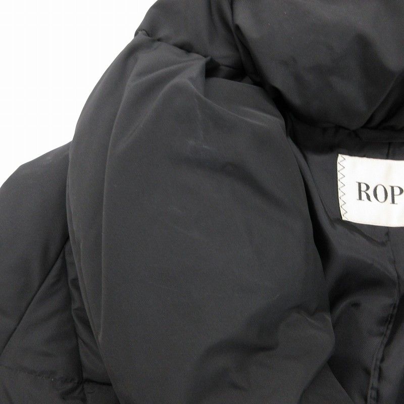 ロペ ROPE ダウンコート ロング丈 ショールカラー 38 黒