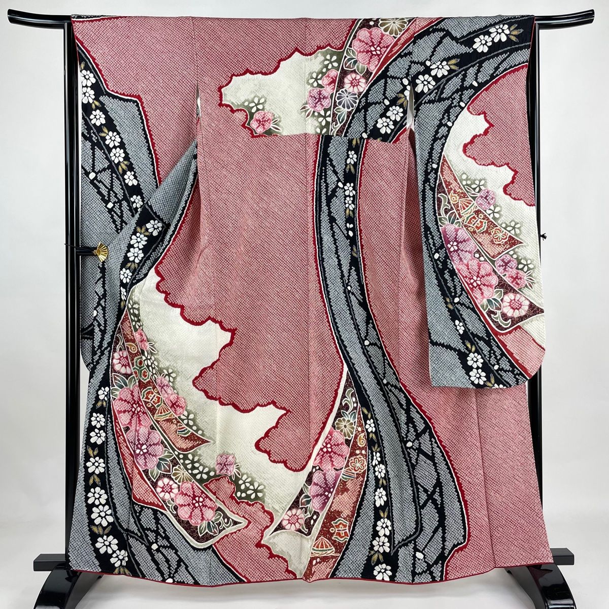 振袖 身丈171cm 裄丈69.5cm 正絹 名品 【中古】（振袖 身丈161cm 裄丈  