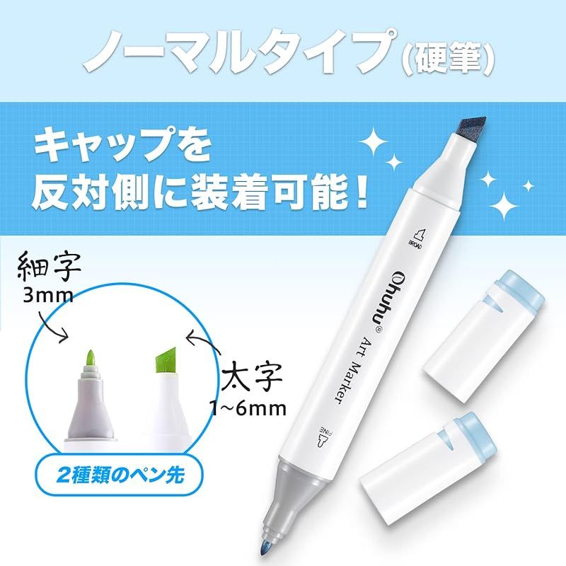 Ohuhu イラストマーカー 160色161本 太細両端 プロ愛用 マーカーペン イラスト アルコール コミック用 ブレンダーペン 画材セット Oahuシリーズ