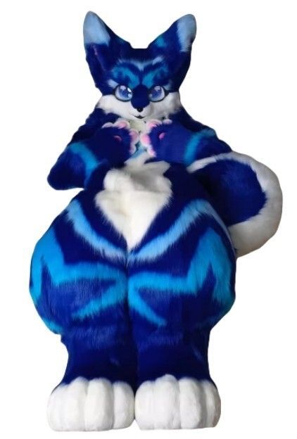 着ぐるみ ケモノ体 フルスーツ 小さめ ブルー NO.7 全身 ケモノ ファー