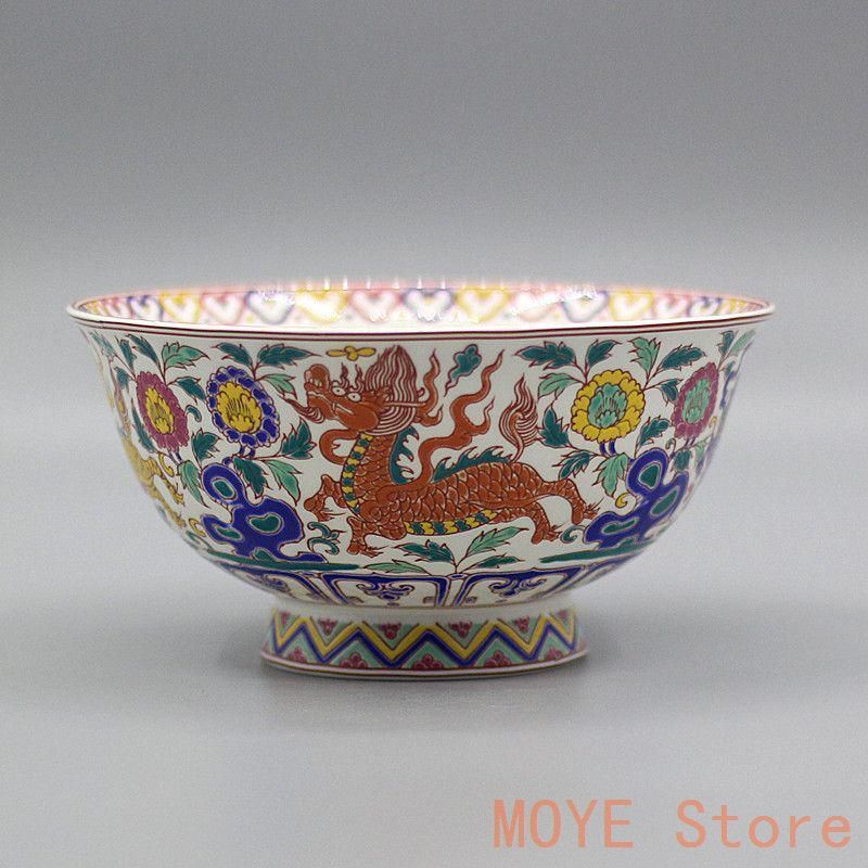 大清乾隆斗彩麒麟碗 景徳鎮 陶磁器 装飾品 現代工芸品 美術品