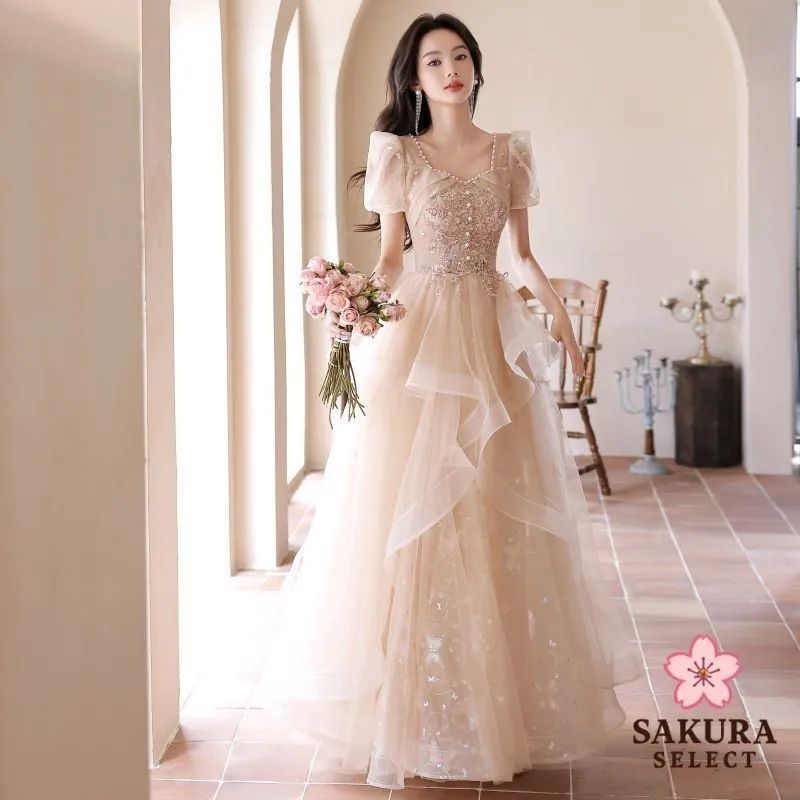 ロングドレス 演奏会 パーティードレス レディース 花嫁 結婚式 ドレス 卒業式 ロングドレス 演奏会 パーティードレス 結婚式 ドレス 袖あり