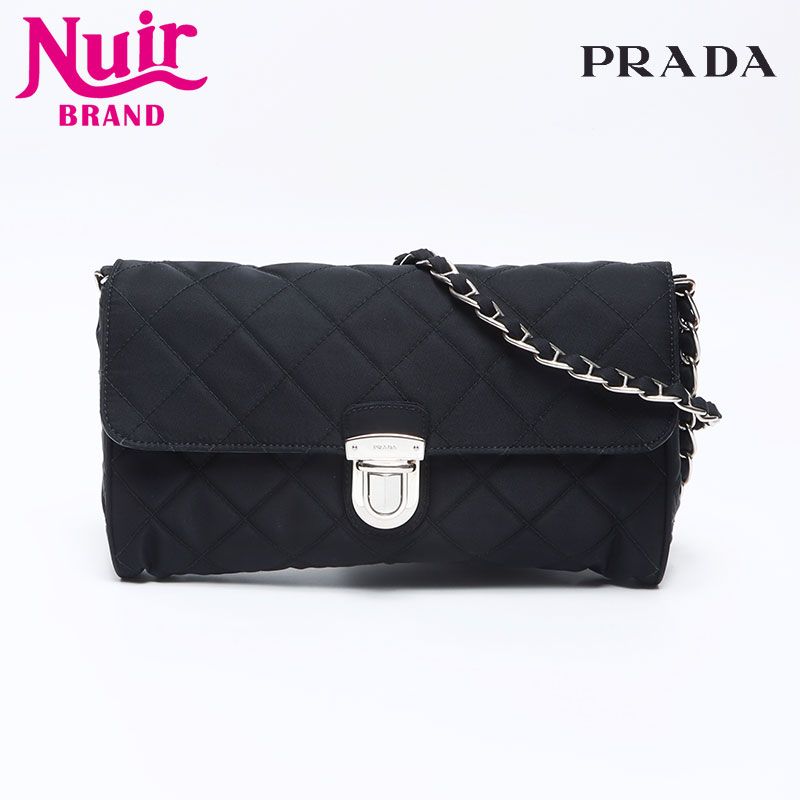 PRADA プラダ ショルダーバッグ ナイロン キルティング チェーン