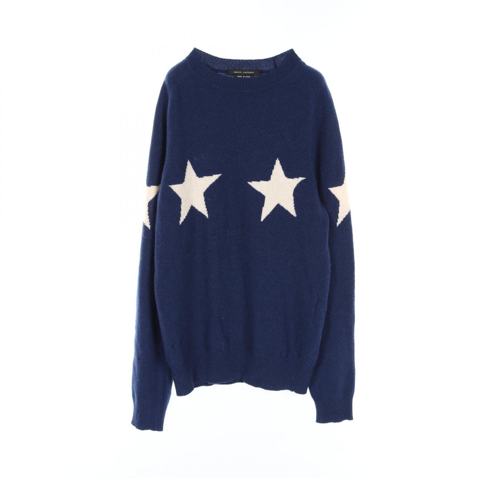 MARC JACOBS ダメージロゴニットセーター L モノグラム Marc Jacobs The Monogram Distressed Jumper | Grey | FARFETCH