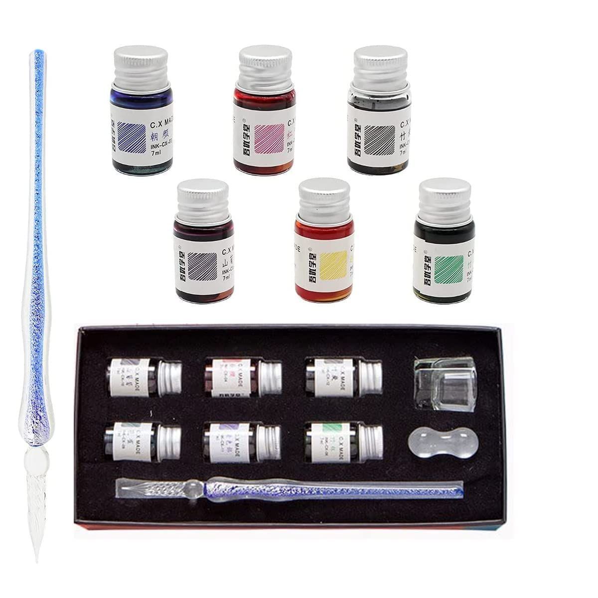 ベルランガラスペン レインボークリスタルガラスペン ガラスディップ