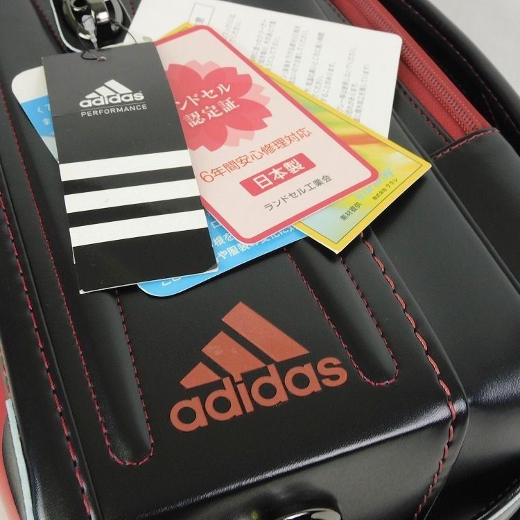 新品 アディダス adidas ランドセル 男の子用 黒x赤 E-QUB＆ミラクル 