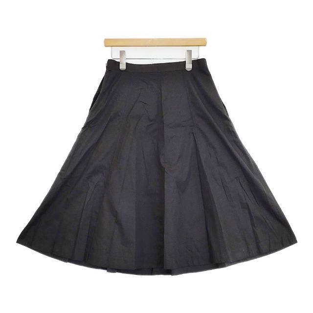 MARGARET HOWELL 578-3132001 WASHED COTTON SATIN スカート 23SS ブラック レディース マーガレットハウエル 5-0921M∞