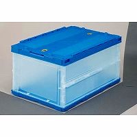 【新品・2営業日で発送】三甲 ペタンコ　軽量薄型オリコン フタ一体型 40L 半透明(C-40B CB)「単位:ダイ」