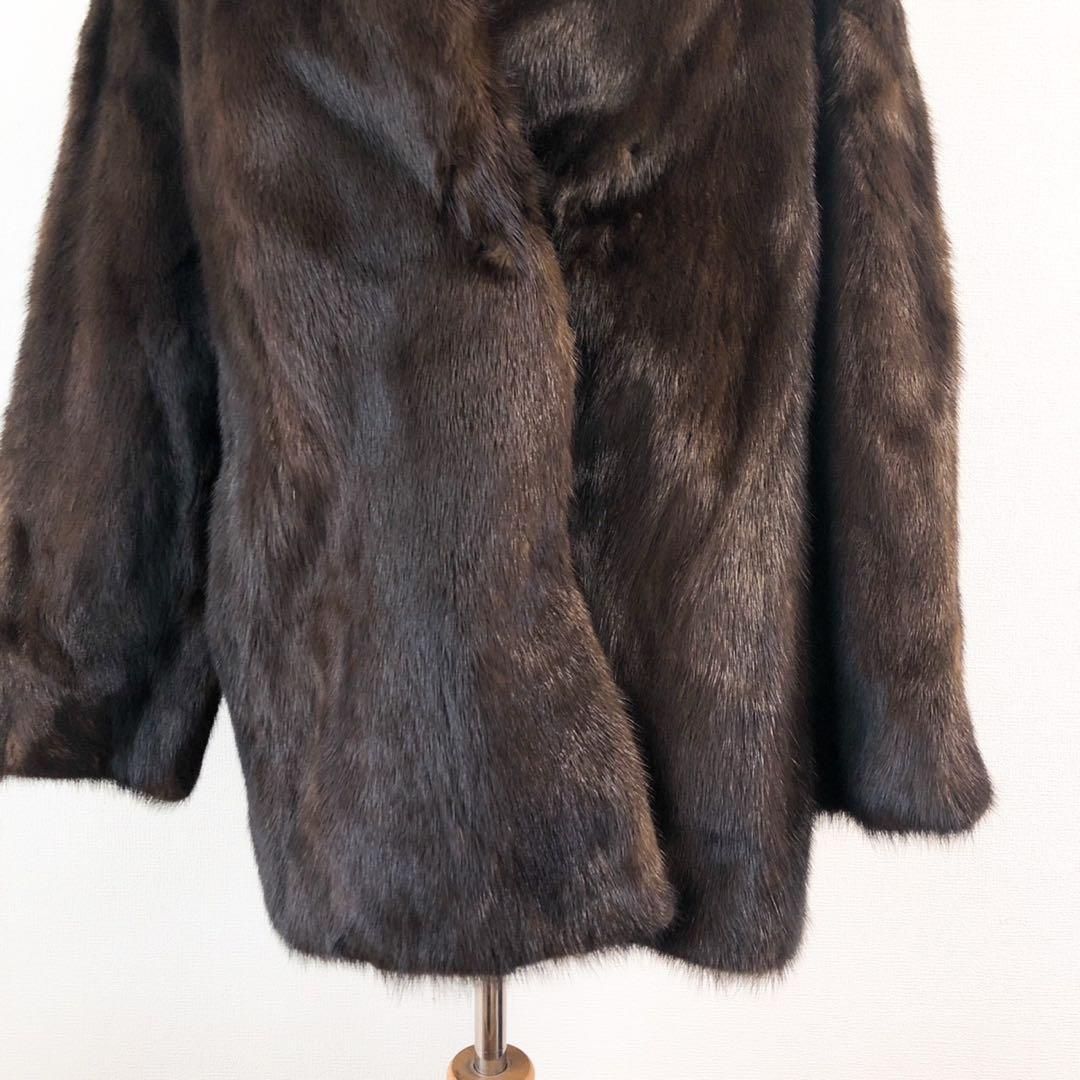 極美品 ミンクファーコート 毛皮 リアルファー 売れ筋 ブラウン 高級