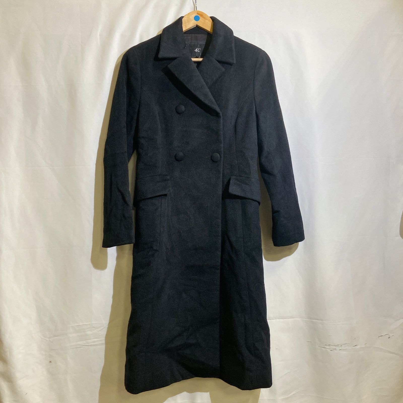 ヨンドシー 4℃ コート ロング丈 アンゴラ ウール M キャメル 茶