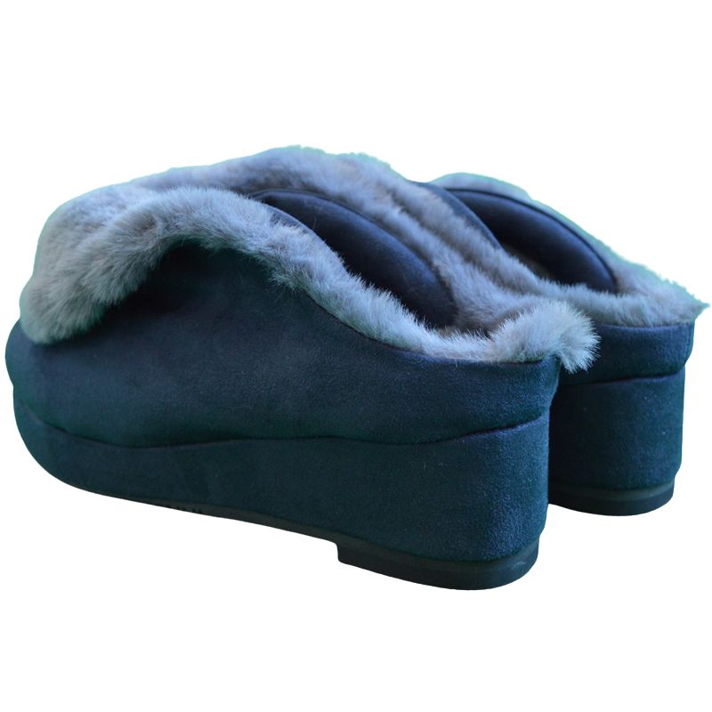  超 防寒草履ミュール けるみにょん ネイビー ヌバック M or Lサイズ アイスバーン対応 セラミック底 温かい かわいい ふわふわ もこもこ オリジナル 成人式 和洋兼用 冬 寒い足元 雪滑らない 幸福パワー引き寄せ 13-00-19 NV 草履 和装履物